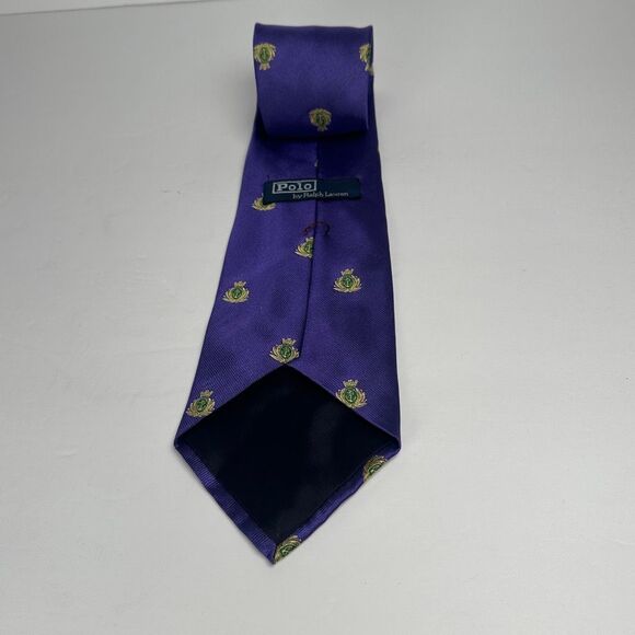 Polo Ralph Lauren 100% Silk Neck Tie Made in USA Purple - Picture 5 of 12